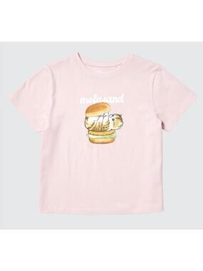Uniqlo Mofusand Burger Sandwich UT Graphic Cropped T-Shirt in Light Pink